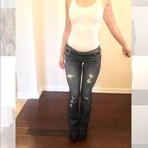 Ripped bootcut jeans